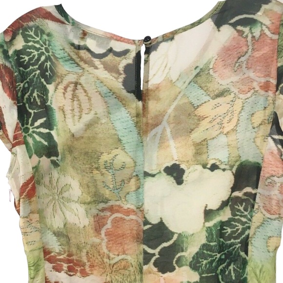 KE-YING-YI WOMEN'S FLORAL CHIFFON MIDI DRESS - Picture 5 of 7